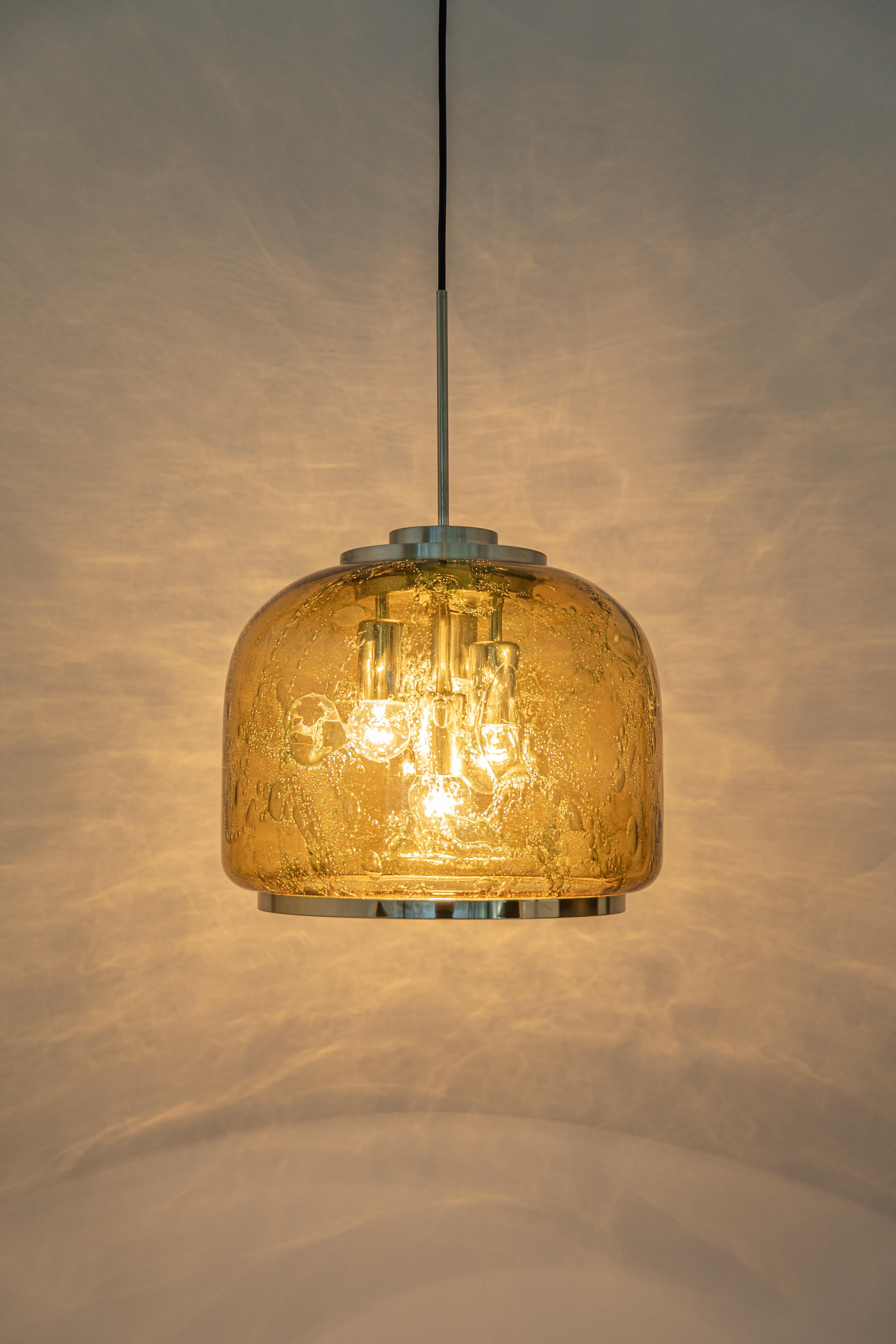 Large Murano Pendant Light by Doria, Germany, 1970s For Sale 7