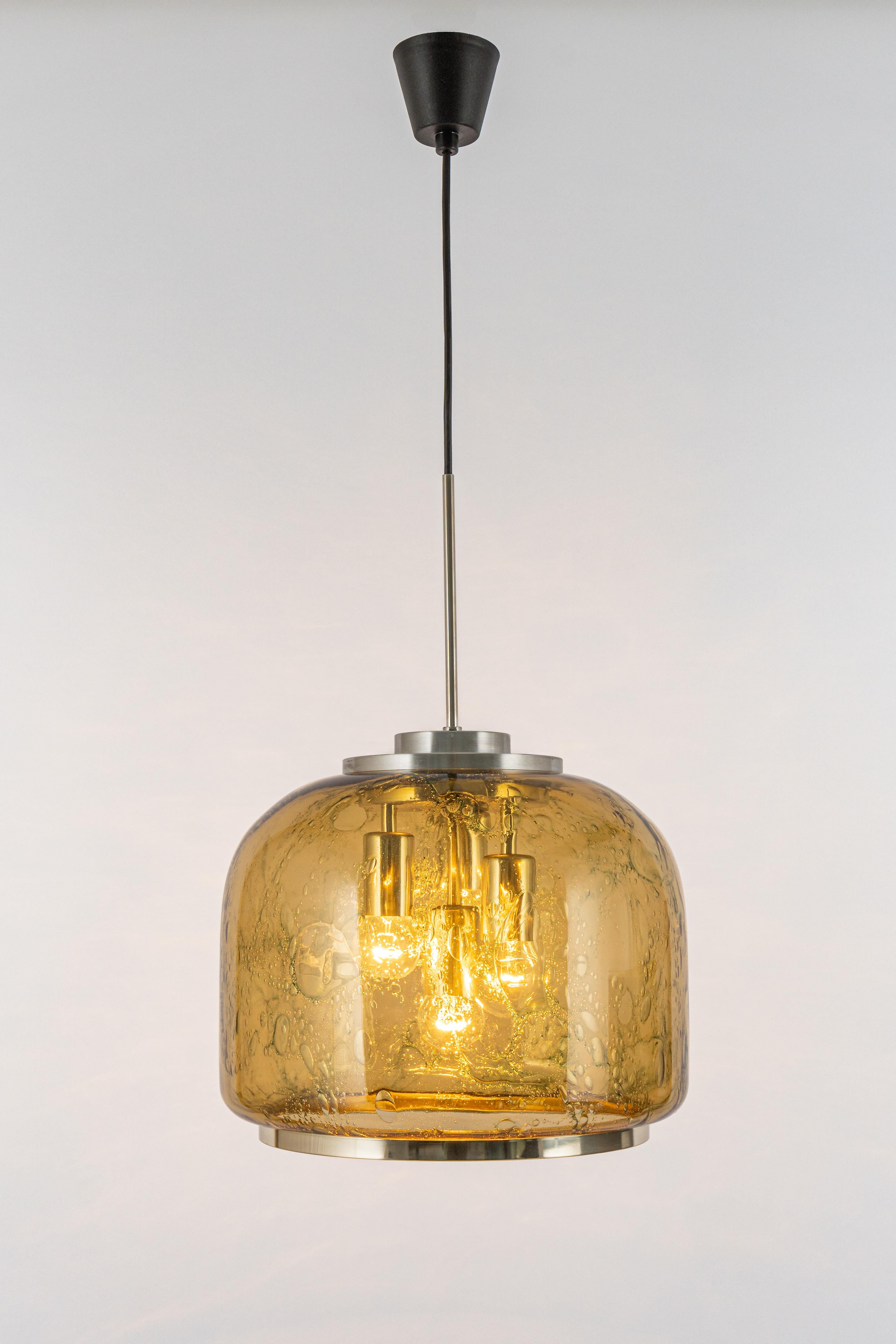 Large Murano Pendant Light by Doria, Germany, 1970s For Sale 3