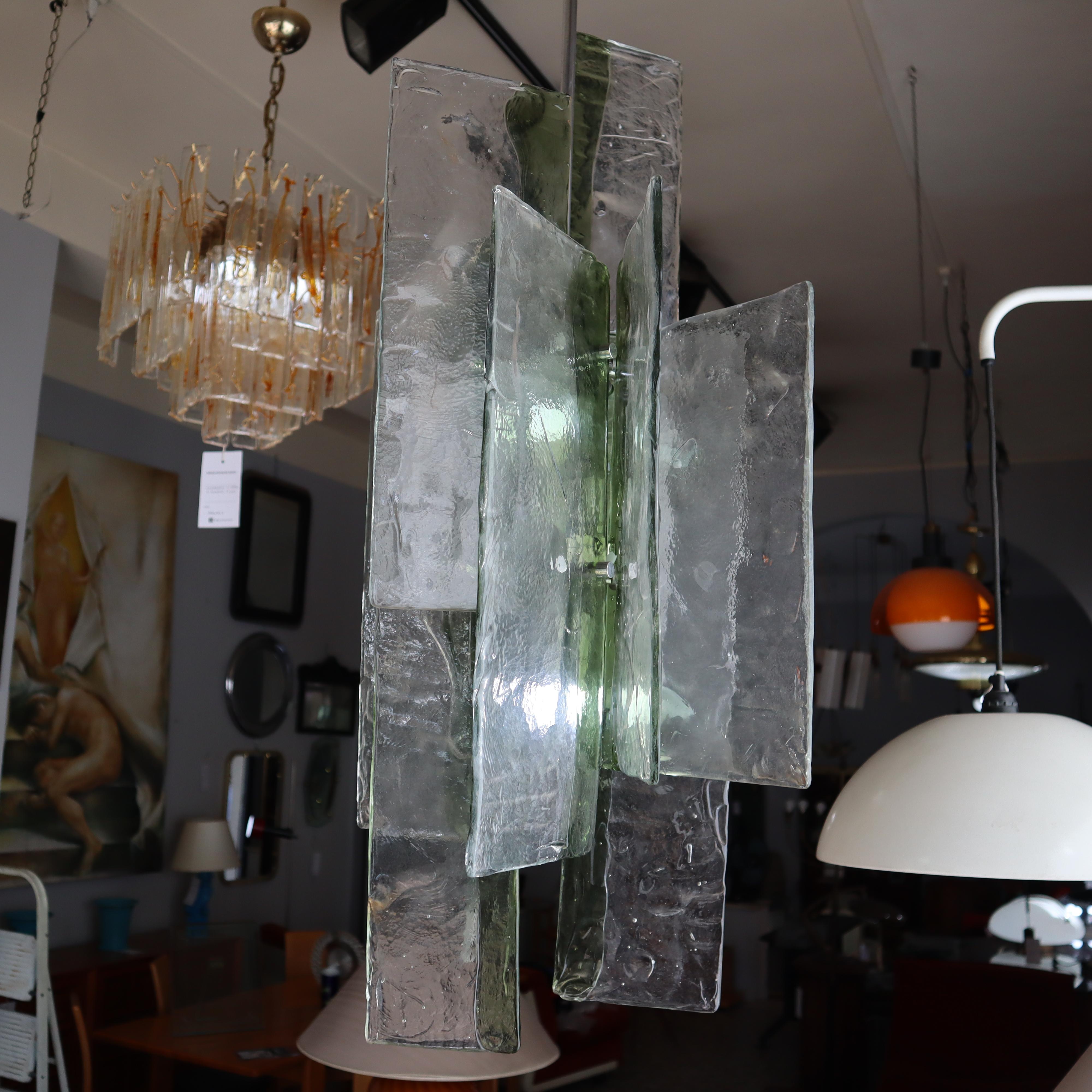 Large Murano Pendant Light Designed by Carlo Nason for Mazzega, Italy 1970s For Sale 5