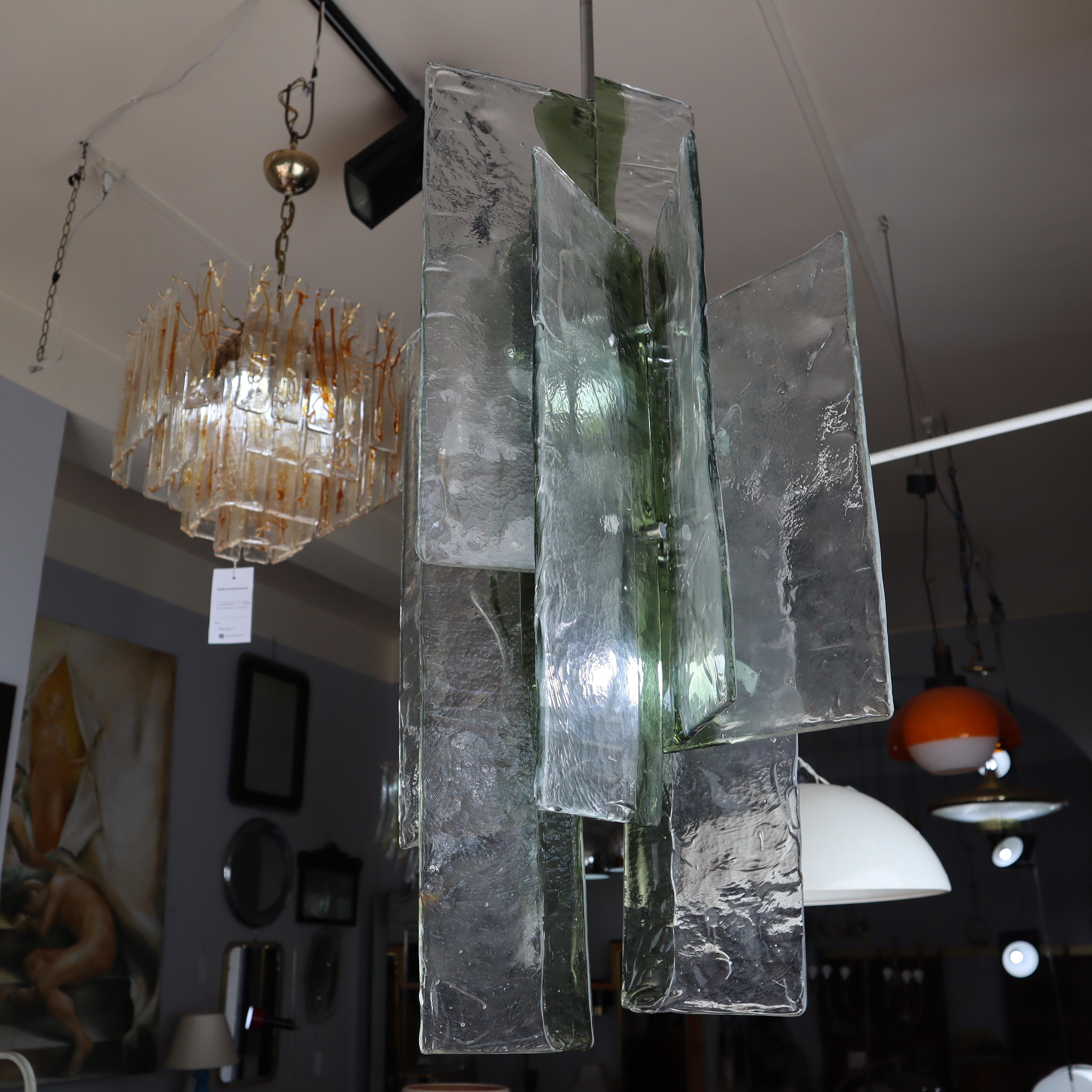 Large Murano Pendant Light Designed by Carlo Nason for Mazzega, Italy 1970s For Sale 7