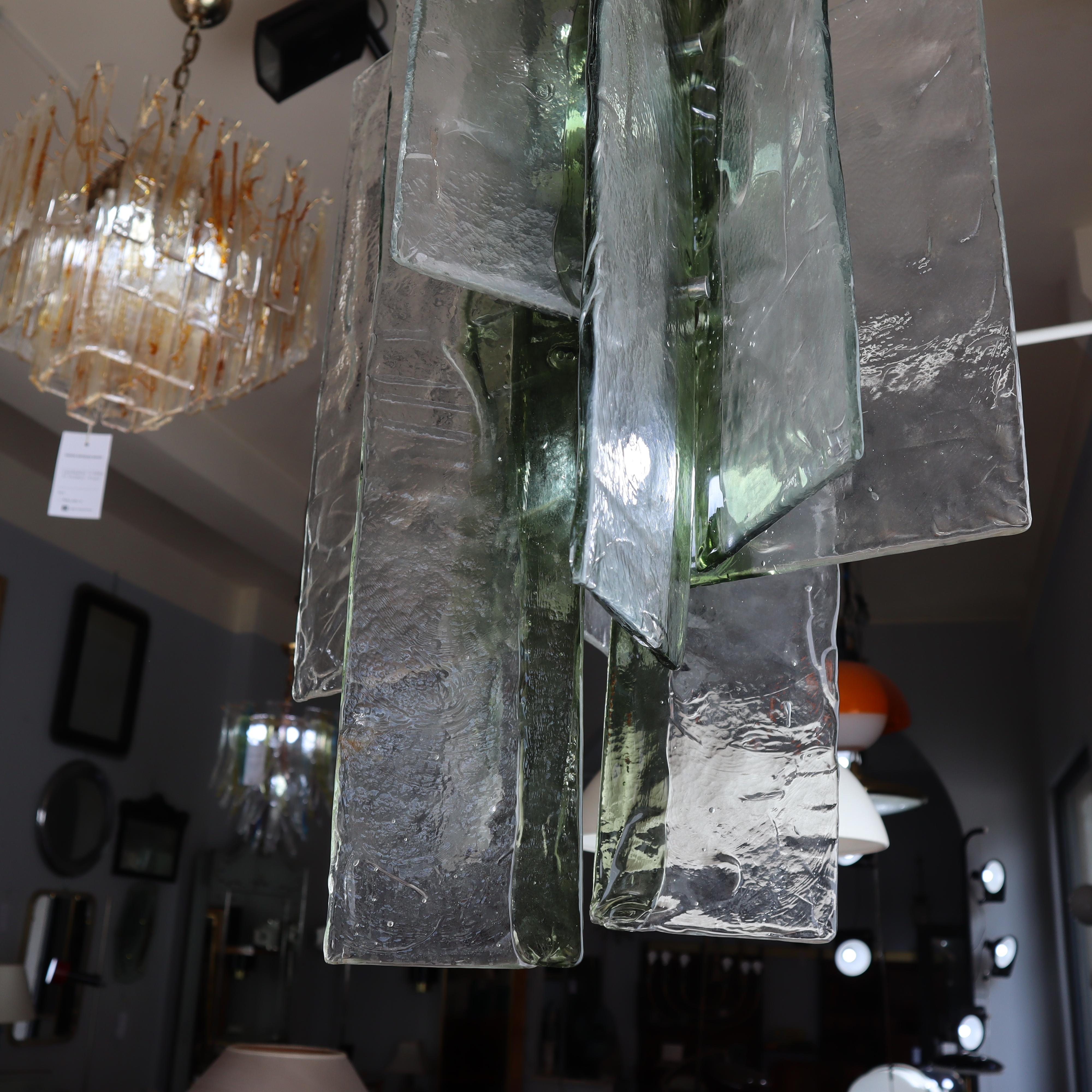 Large Murano Pendant Light Designed by Carlo Nason for Mazzega, Italy 1970s For Sale 8
