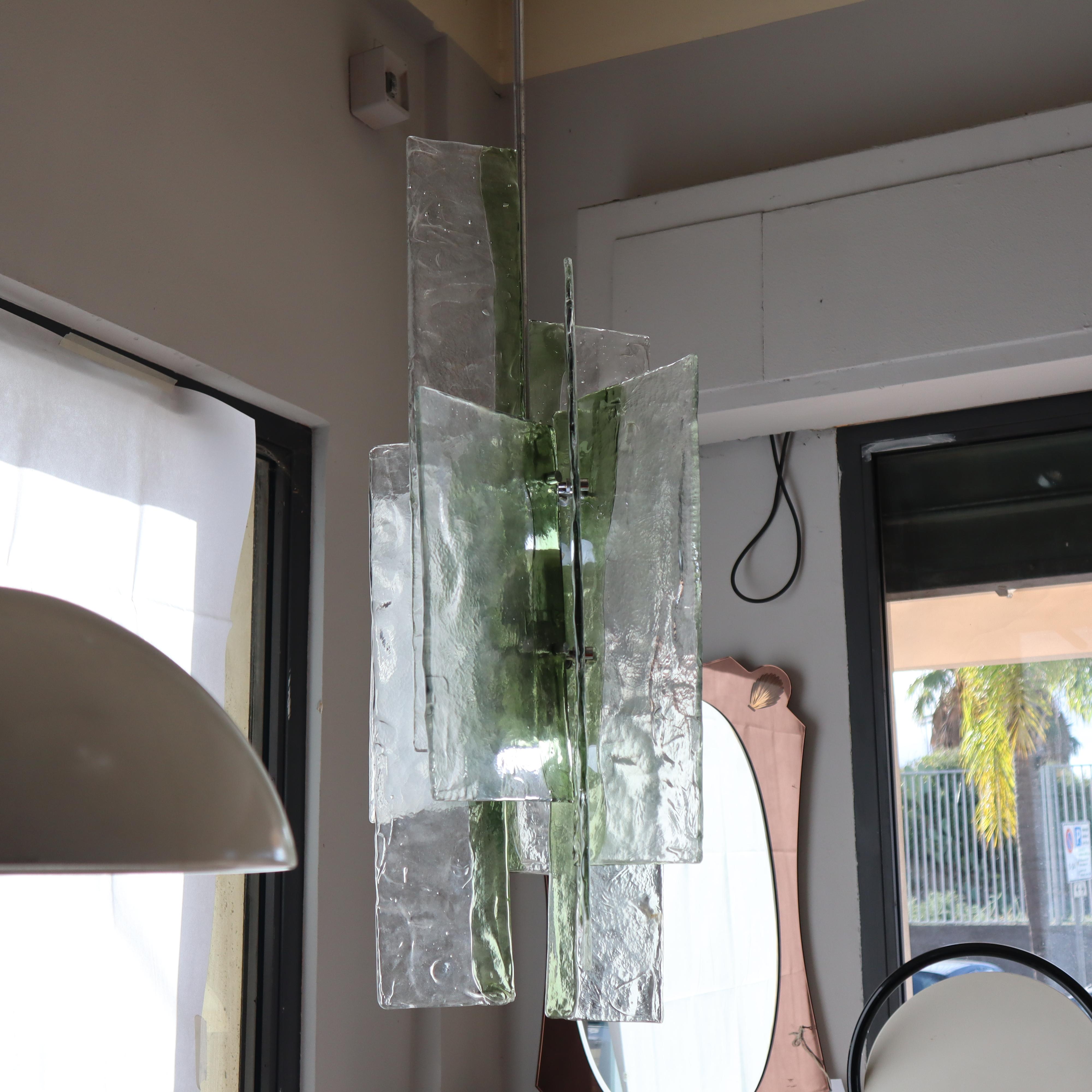 Large Murano Pendant Light Designed by Carlo Nason for Mazzega, Italy 1970s For Sale 9