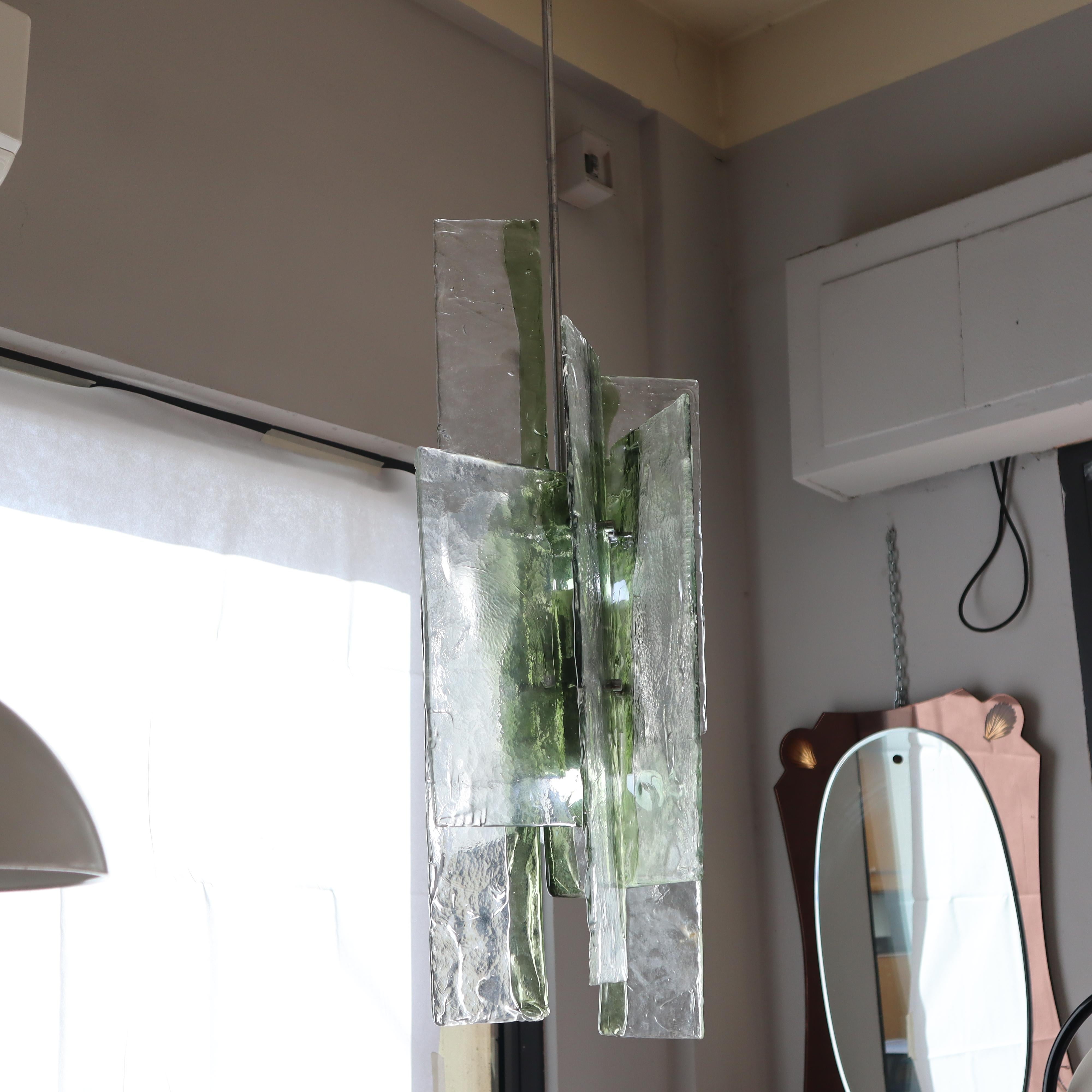 Large Murano Pendant Light Designed by Carlo Nason for Mazzega, Italy 1970s For Sale 11