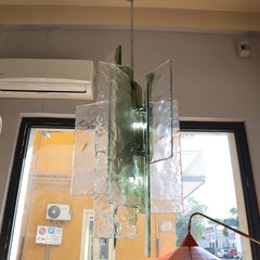 Gran lámpara colgante de Murano diseñada por Carlo Nason para Mazzega, Italia, años 70