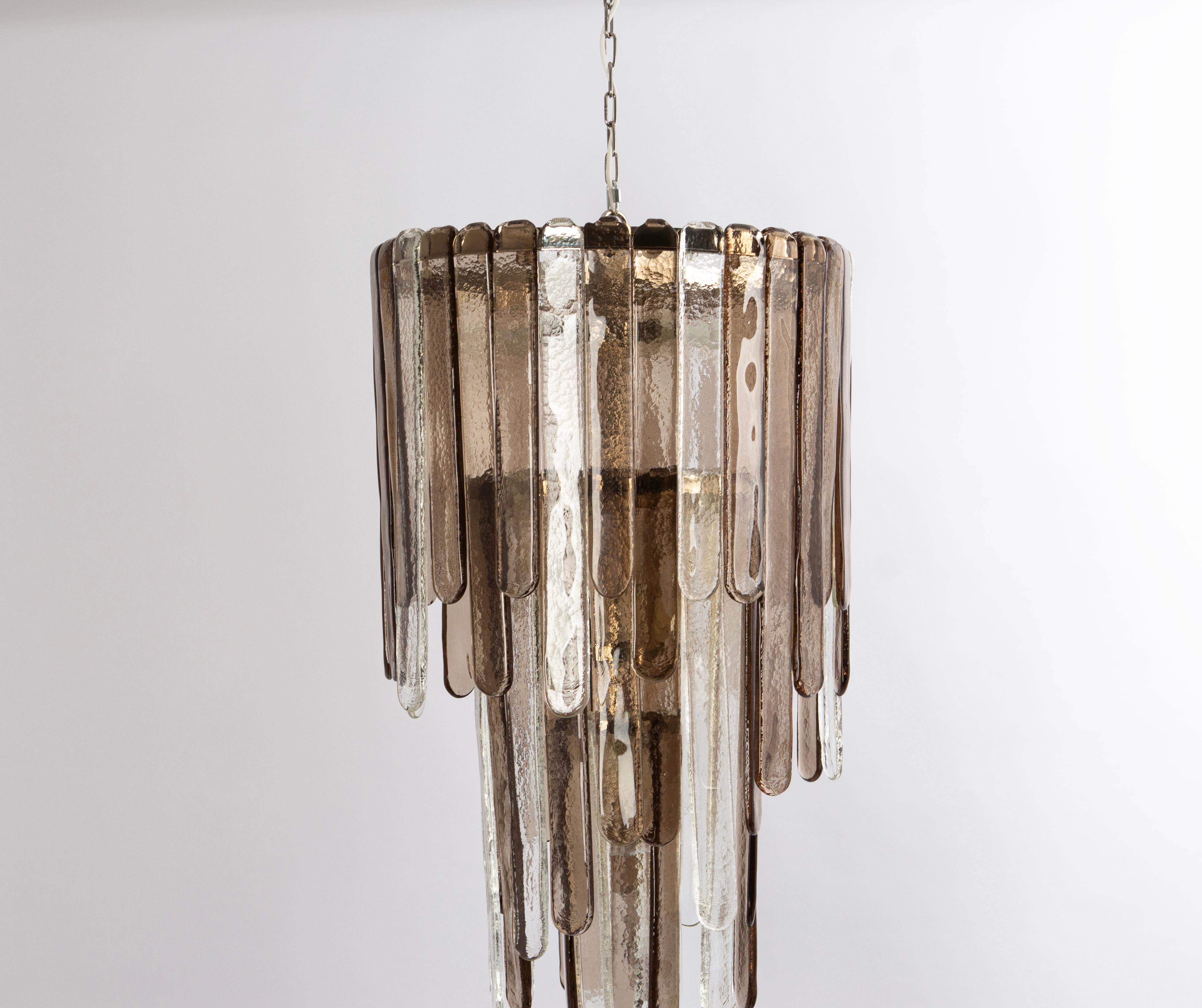 Late 20th Century Large Murano Pendant Light Designed by Carlo Nason for Mazzega, Italy 1970s For Sale
