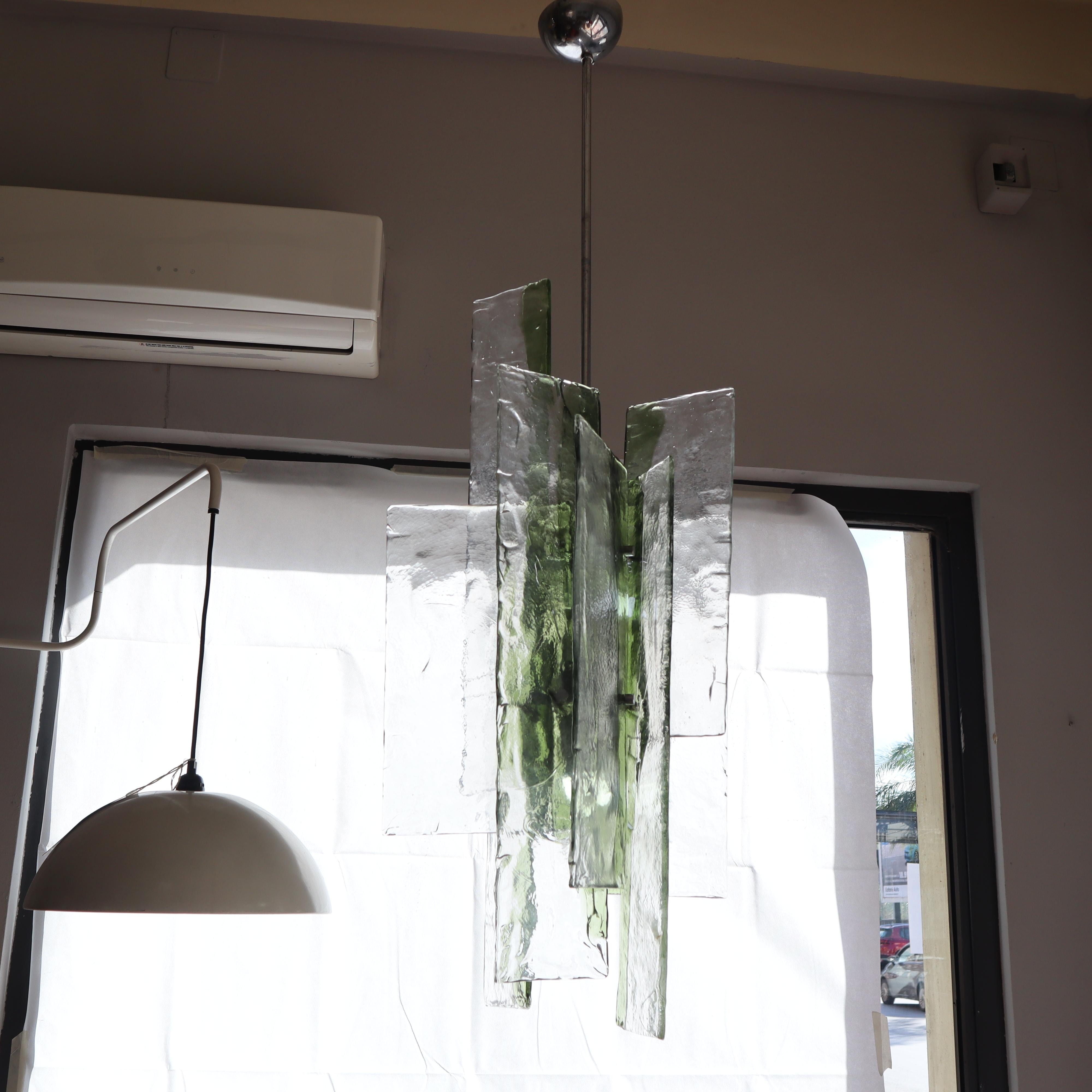 Murano Glass Large Murano Pendant Light Designed by Carlo Nason for Mazzega, Italy 1970s For Sale