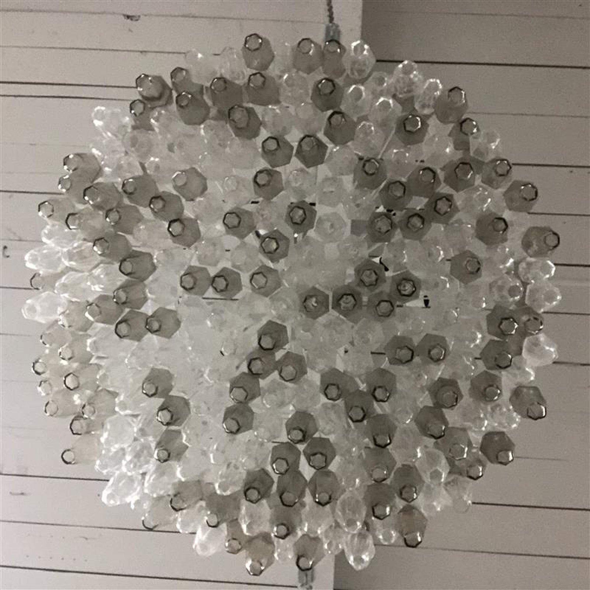 Large Murano Polyhedral Chandelier In Good Condition In Red Lion, PA
