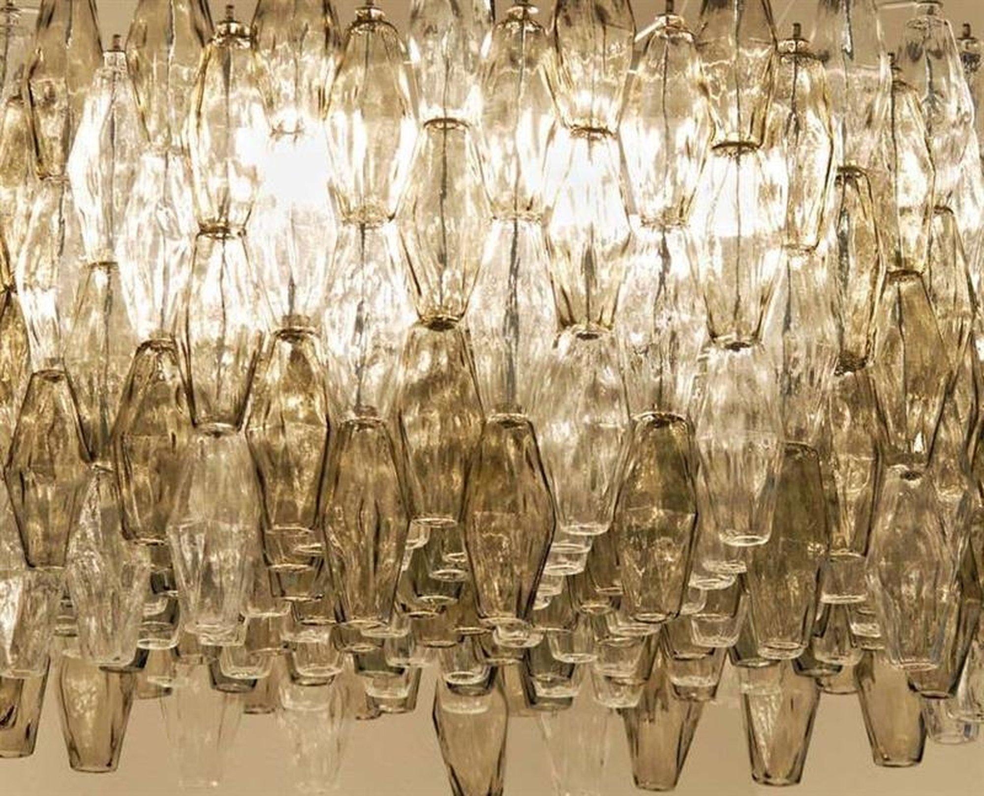Blown Glass Large Murano Polyhedral Chandelier