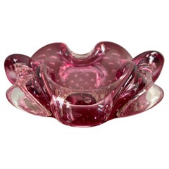 Grand cendrier ou bol à bonbons de Murano, couleur framboise et am designs