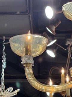 Large Murano Rostrada Chandelier in Amber and Clear