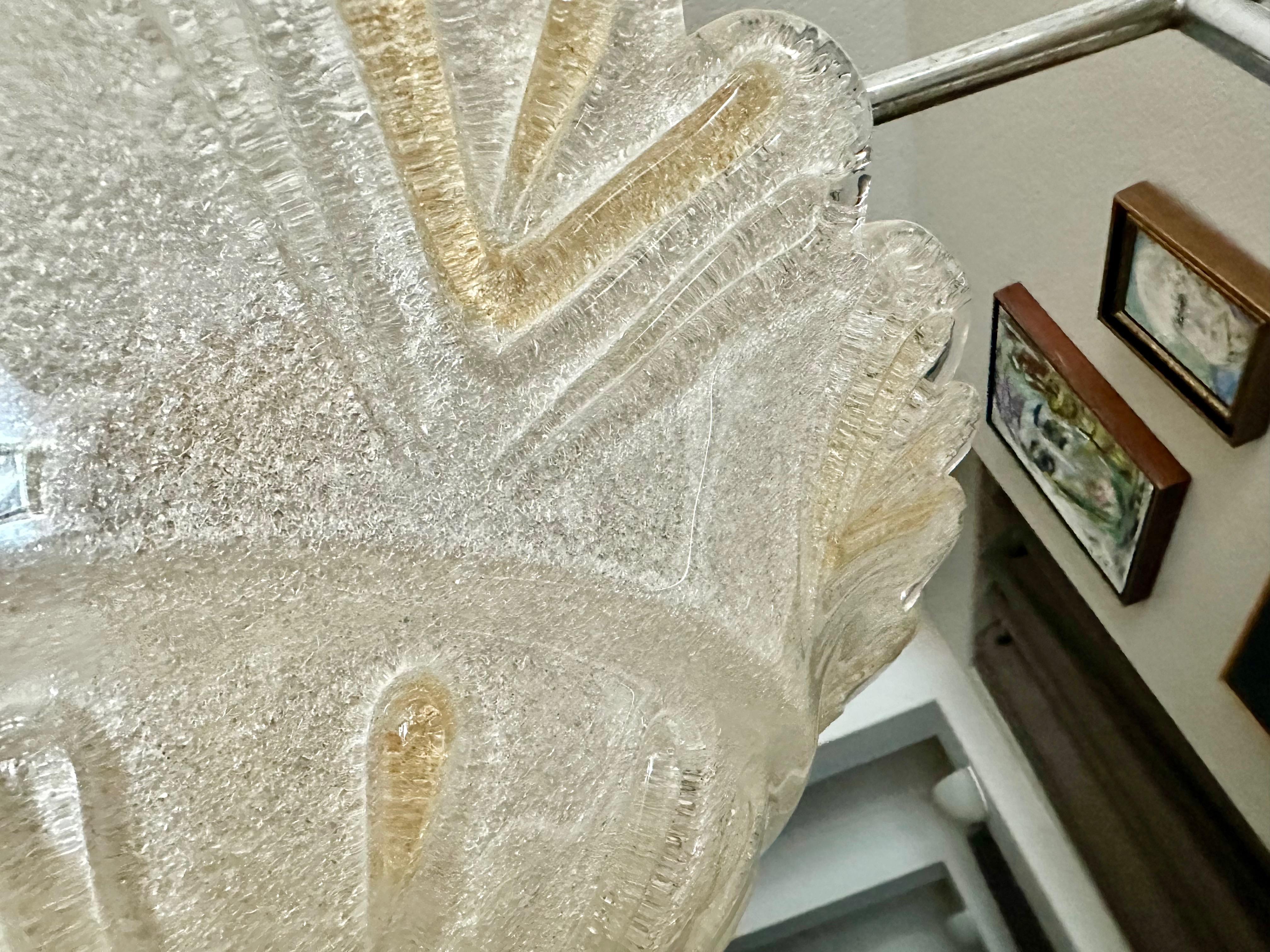 Large Murano Rugiadoso Glass Flush Mount Ceiling Light 10