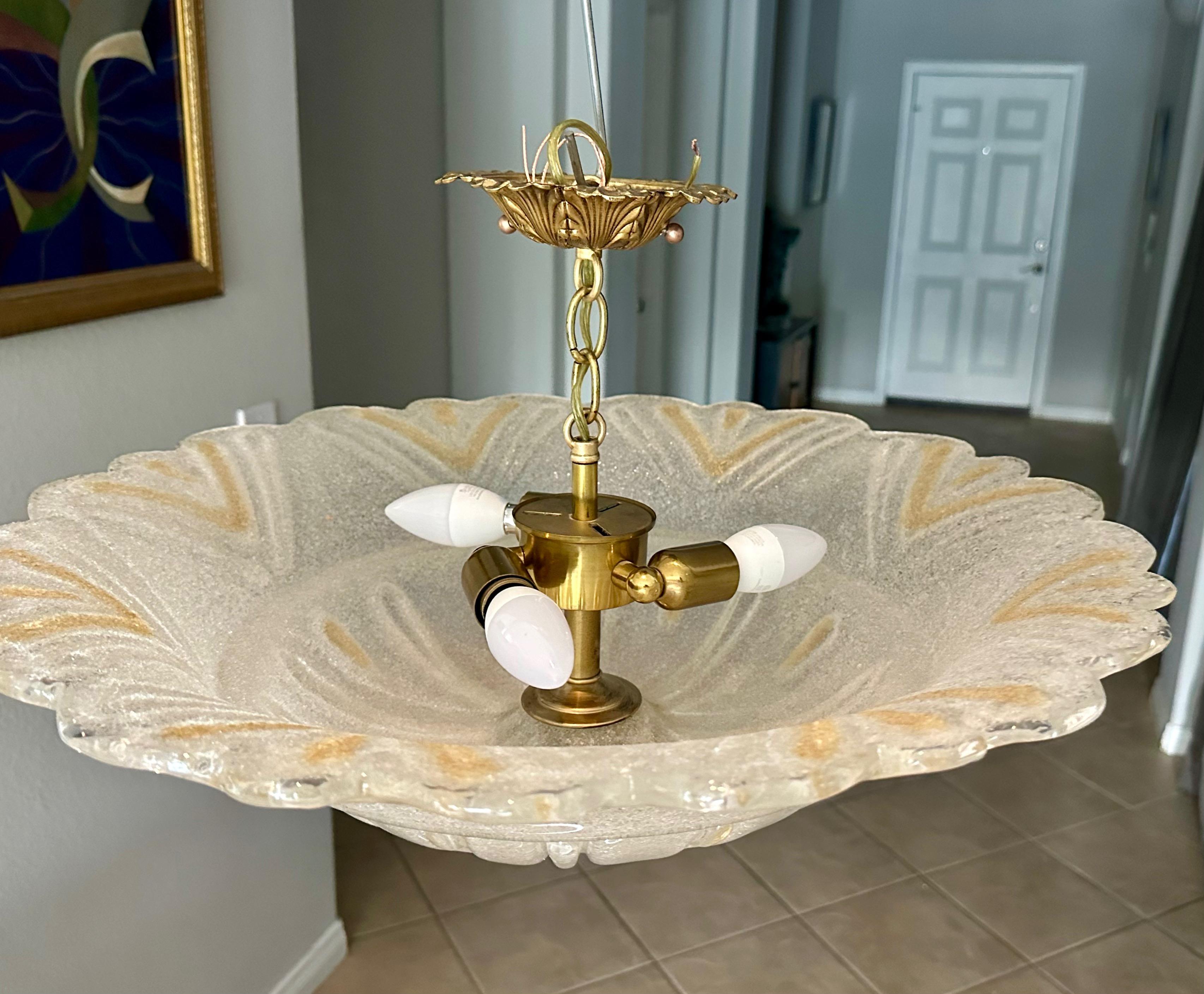 Large Murano Rugiadoso Glass Flush Mount Ceiling Light 12