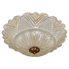 Large Murano Rugiadoso Glass Flush Mount Ceiling Light