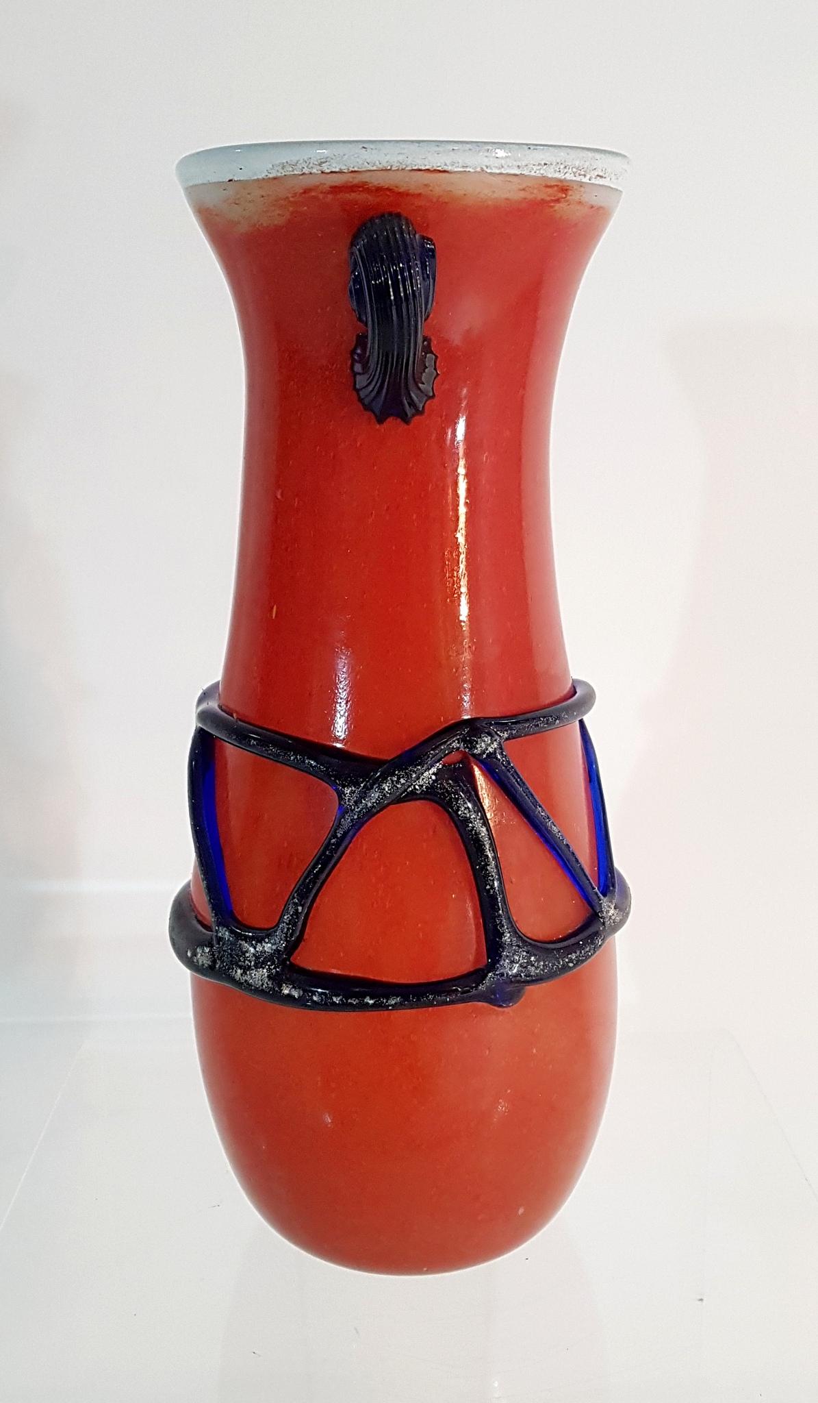 Classical Roman Large Murano Scavo Vase Attributed to Seguso, Italy For Sale