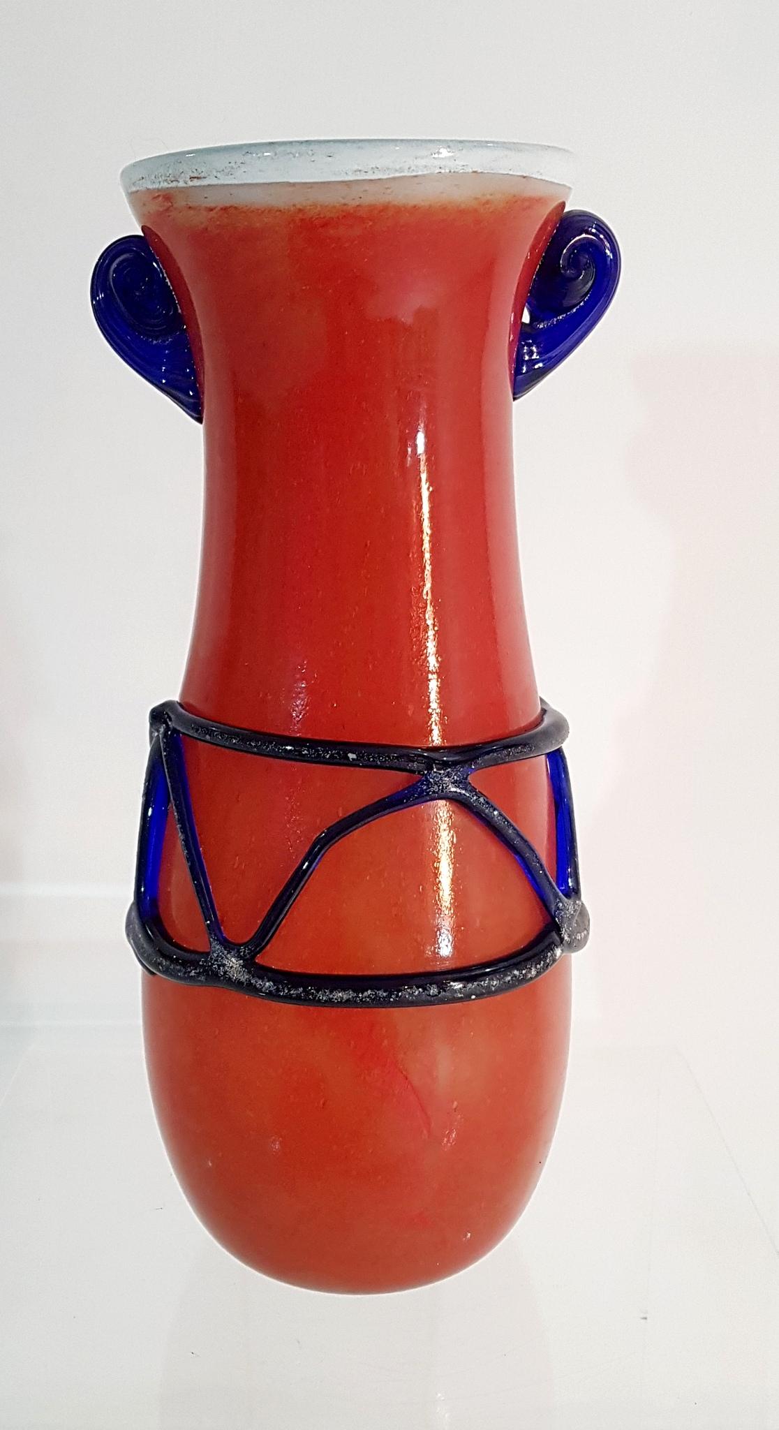 Murano Glass Large Murano Scavo Vase Attributed to Seguso, Italy For Sale