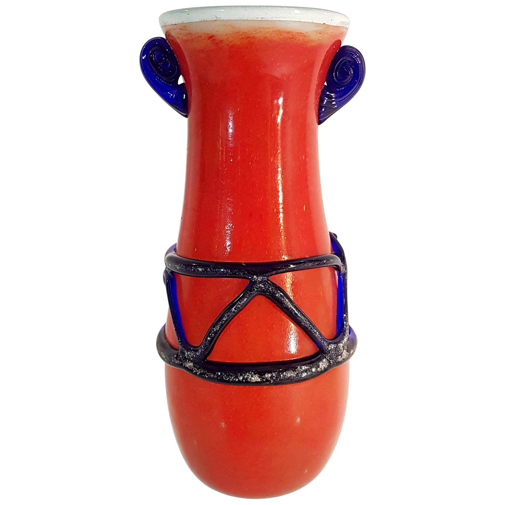 Large Murano Scavo Vase Attributed to Seguso, Italy For Sale