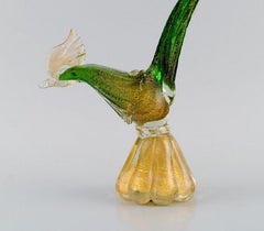 Large Murano Sculpture in Mouth Blown Art Glass, Exotic Bird, 1960s