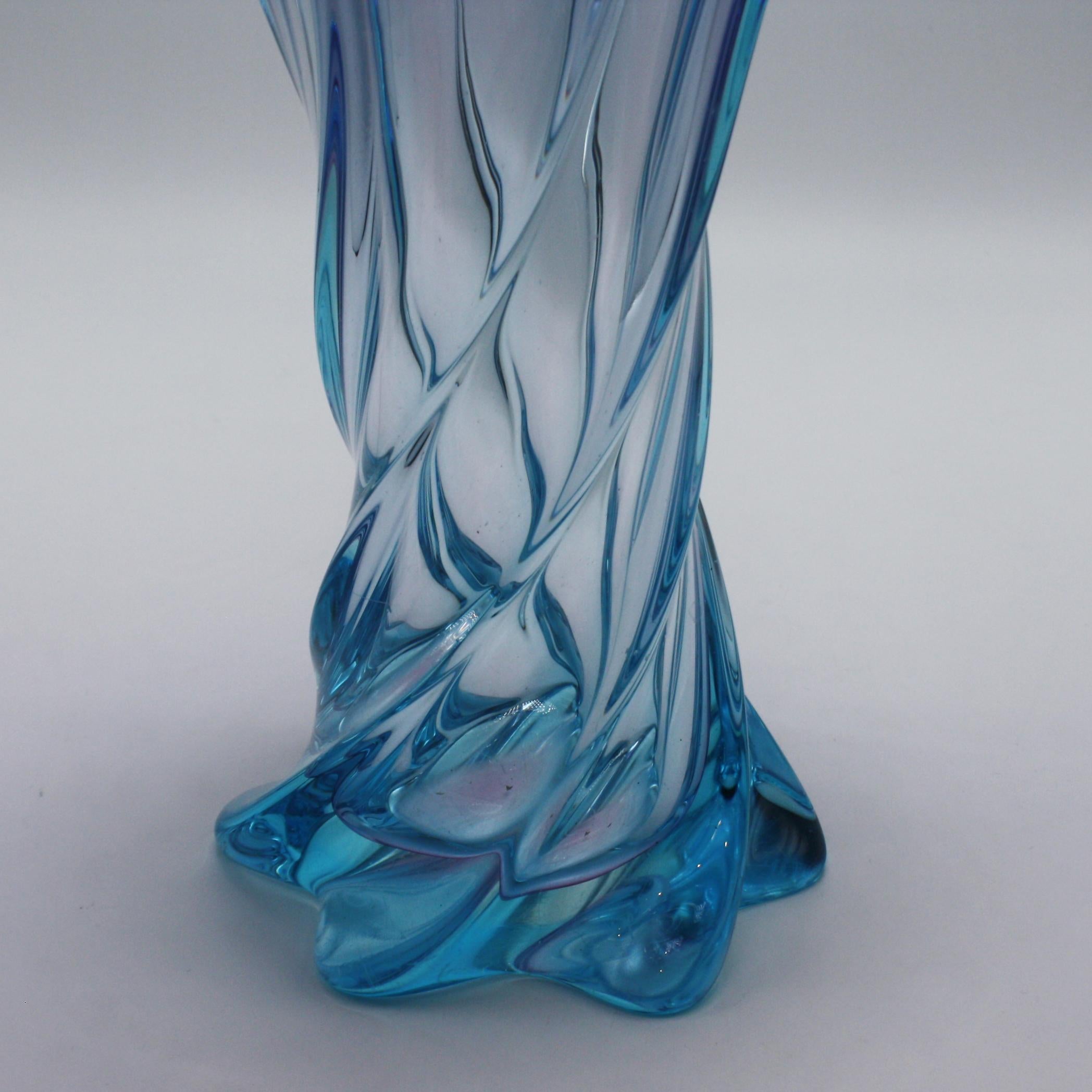 Italian Large Murano Seguso Blue and Purple Vase, circa 1950