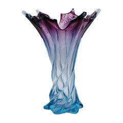 Large Murano Seguso Blue and Purple Vase, circa 1950
