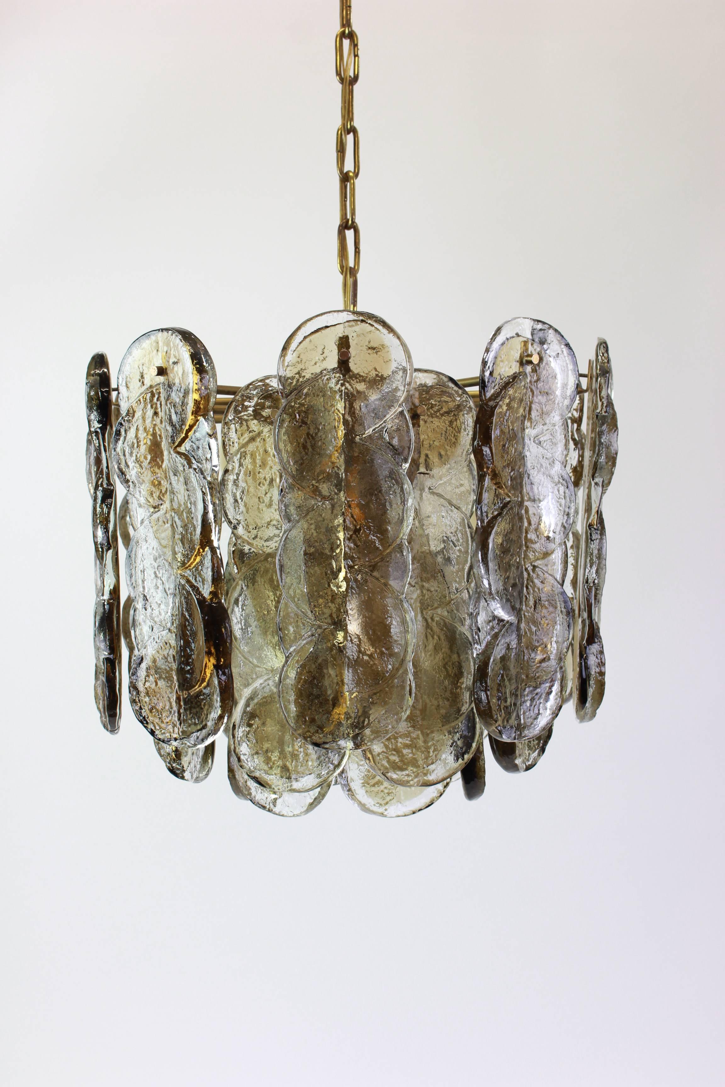 Large Murano Smoked Glass Chandelier by Kalmar, Austria, 1970s In Good Condition In Aachen, NRW