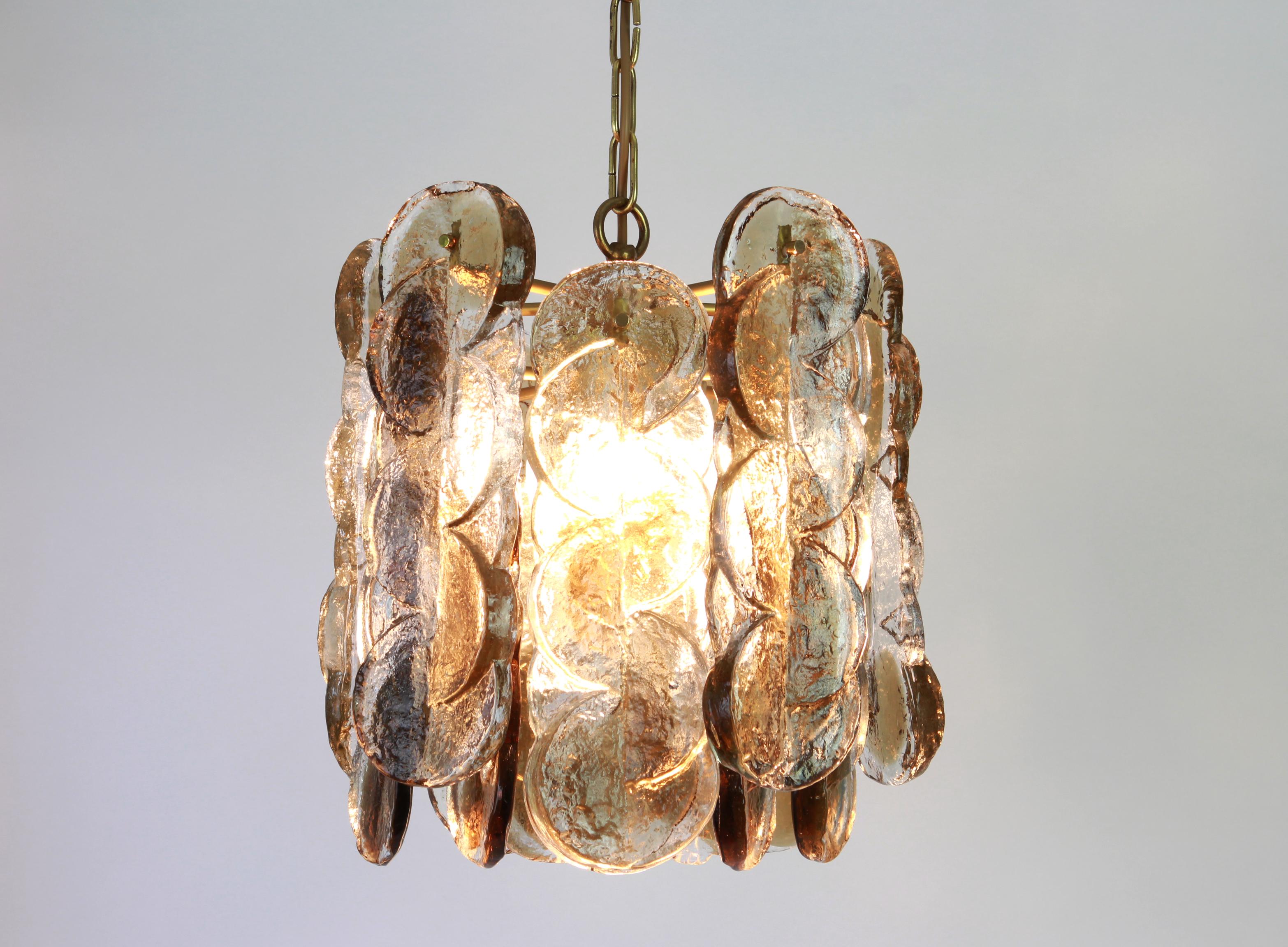 Late 20th Century Large Murano Smoked Glass Chandelier by Kalmar, Austria, 1970s For Sale