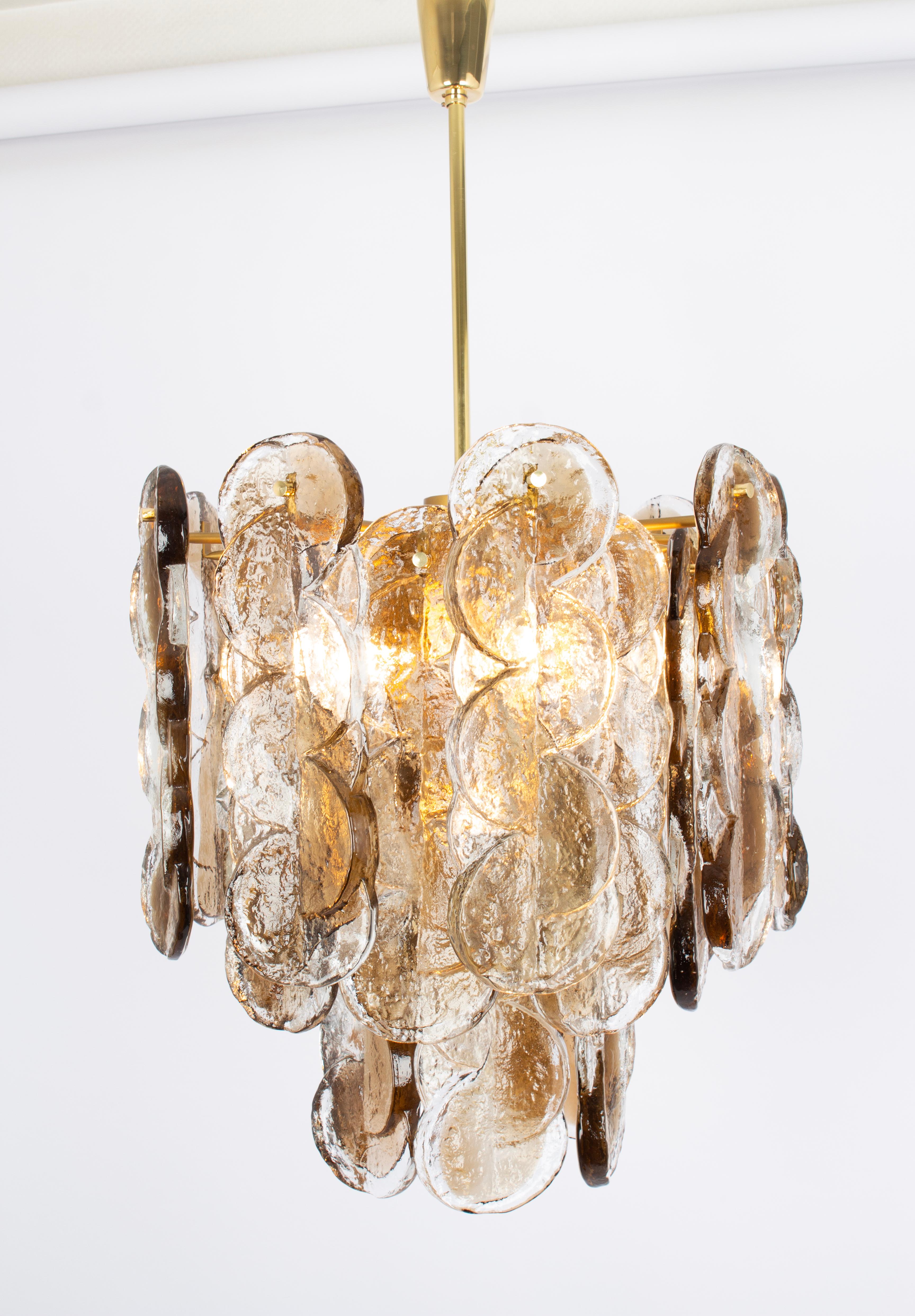 Large Murano Smoked Glass Chandelier by Kalmar, Austria, 1970s In Excellent Condition For Sale In Aachen, NRW