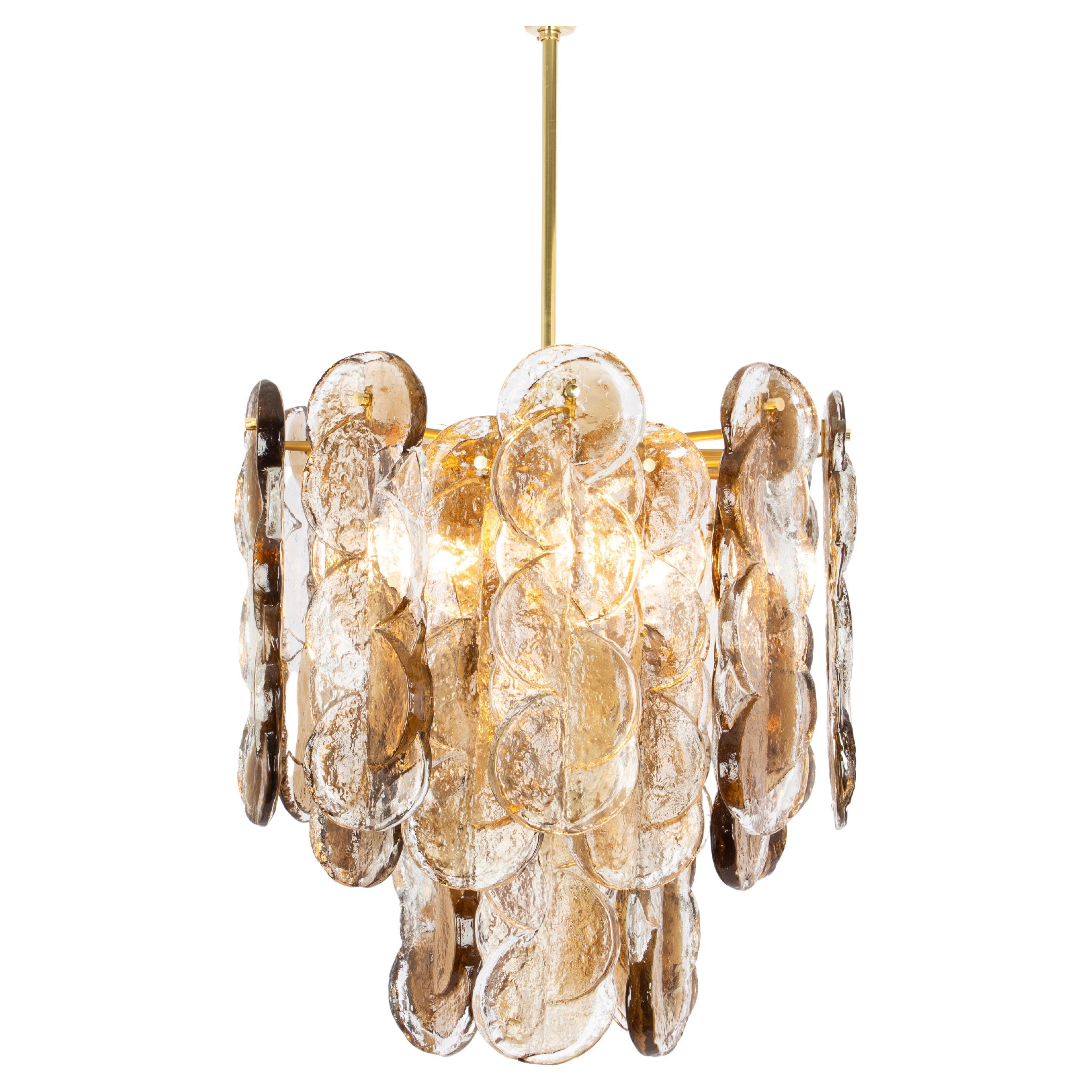 Large Murano Smoked Glass Chandelier by Kalmar, Austria, 1970s For Sale