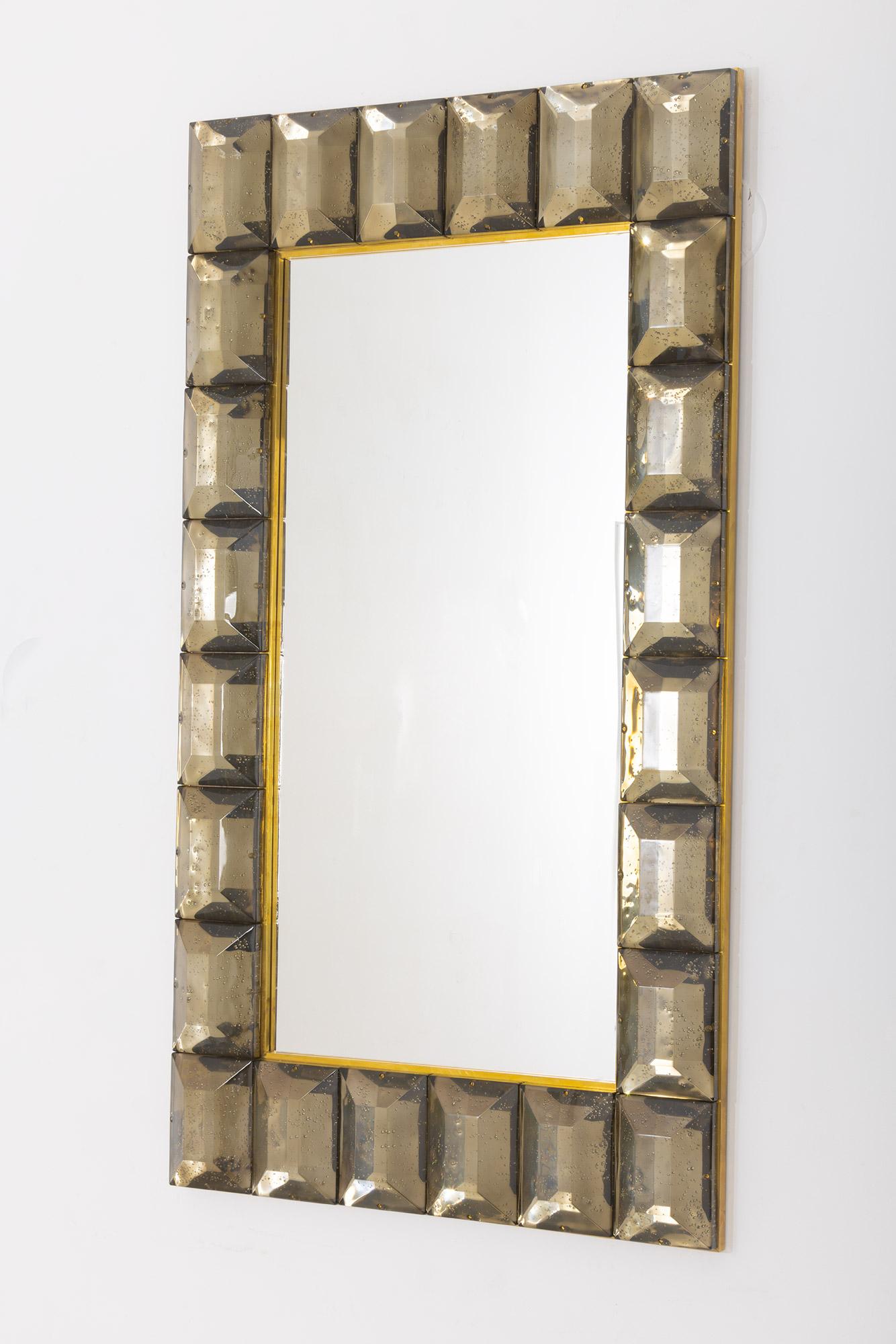 Grand motif de diamants en verre de Murano fumé, en stock. Excellent état - En vente à Miami, FL