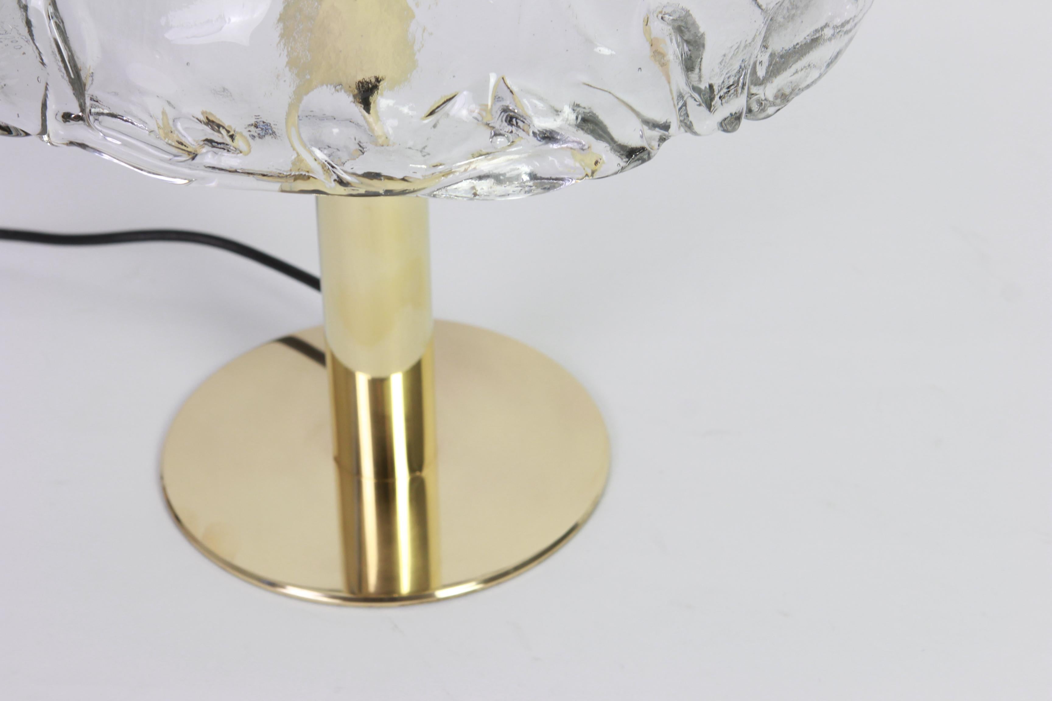 Austrian 1 of 2 Large Murano Smoked Glass Table lamp by Kalmar, Austria, 1970s For Sale