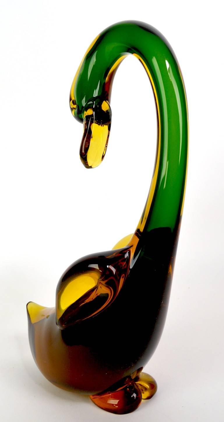 Mid-Century Modern Large Murano Sommerso Duck