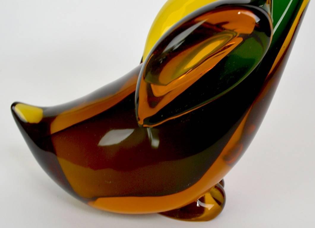 Large Murano Sommerso Duck In Excellent Condition In New York, NY