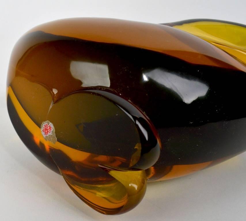 Art Glass Large Murano Sommerso Duck