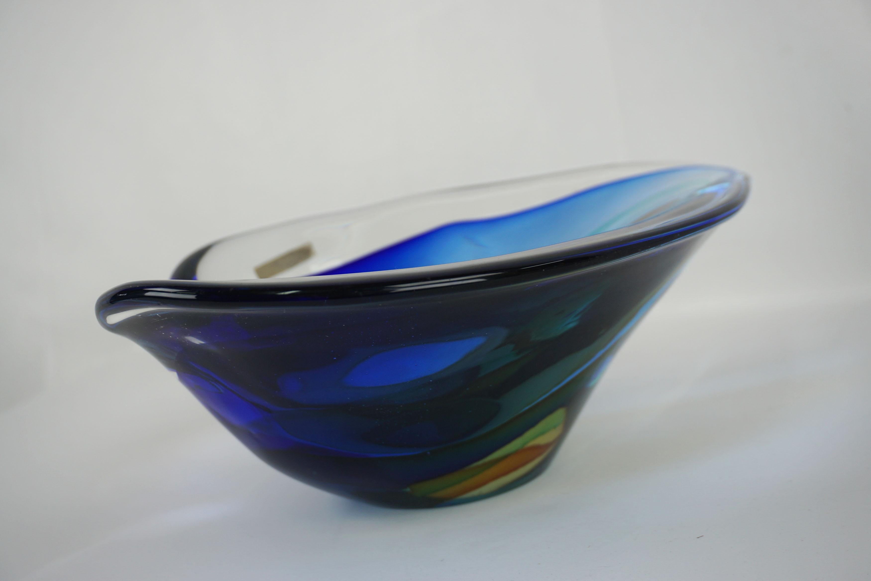 Large Murano Sommerso Heart Bowl/Centerpiece In Excellent Condition In Soquel, CA