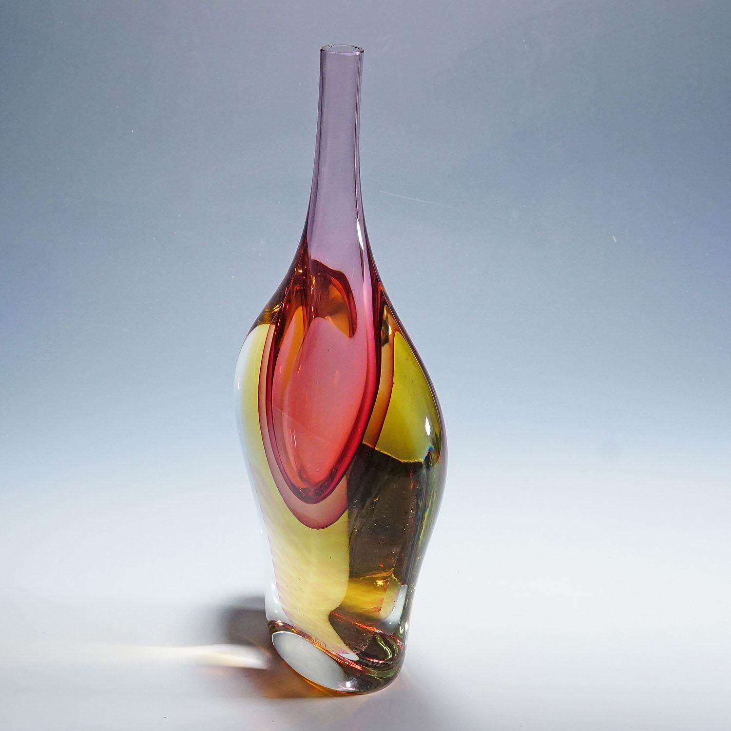 Gran Jarrón Sommerso de Murano de Vetreria Artistica Oball Italiano en venta
