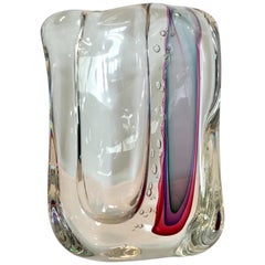 Large Murano Sommerso Vase with Controlled Bubbles