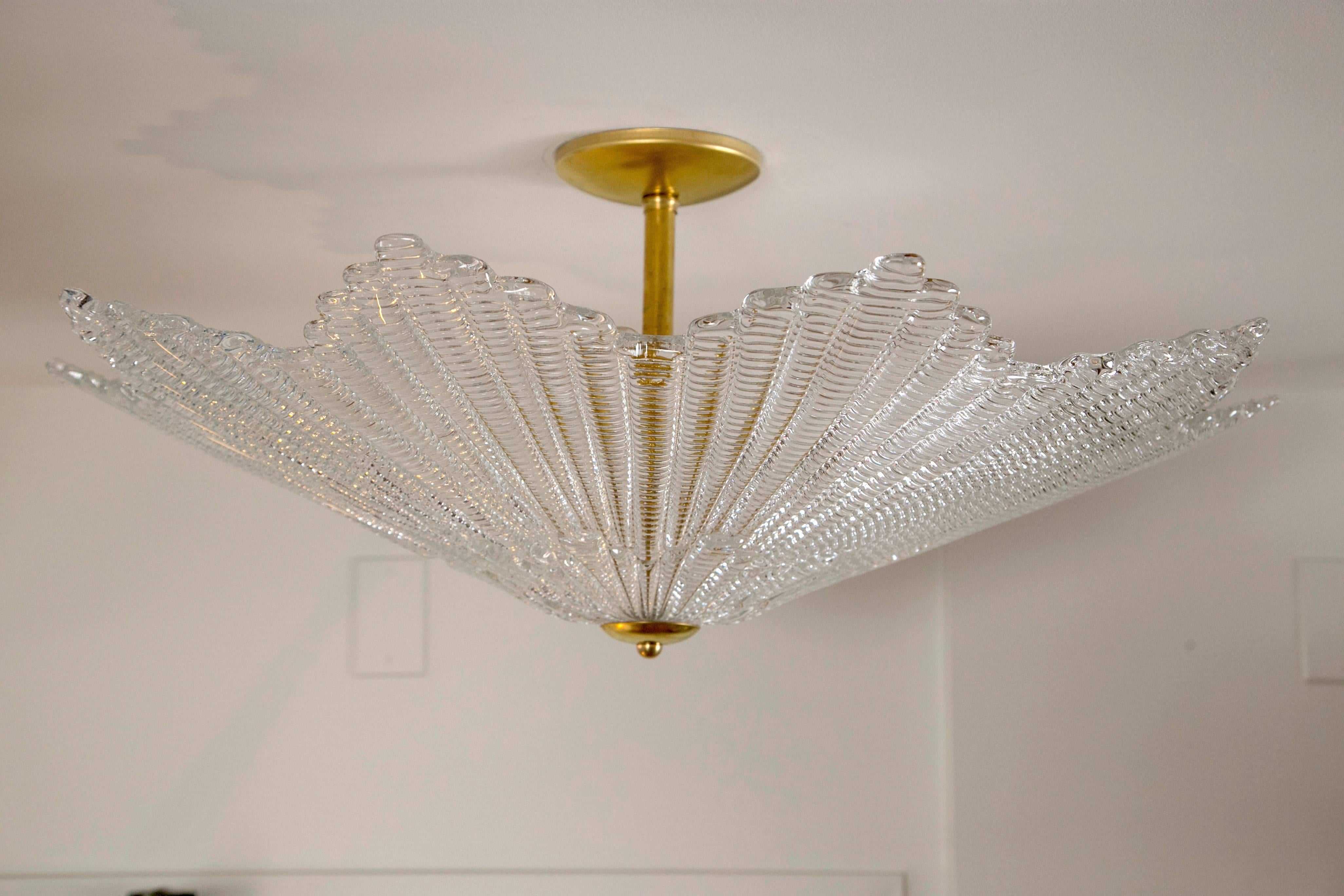 Large Murano Star-Shaped Ceiling Fixture In Excellent Condition In Westport, CT