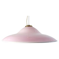 Large Murano Swirl Pendant in Pink 1970
s