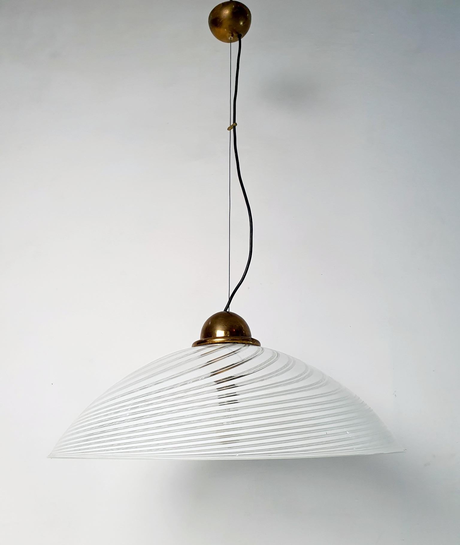 Grande ciondolo a spirale di Murano in bianco anni '70 in vendita 3
