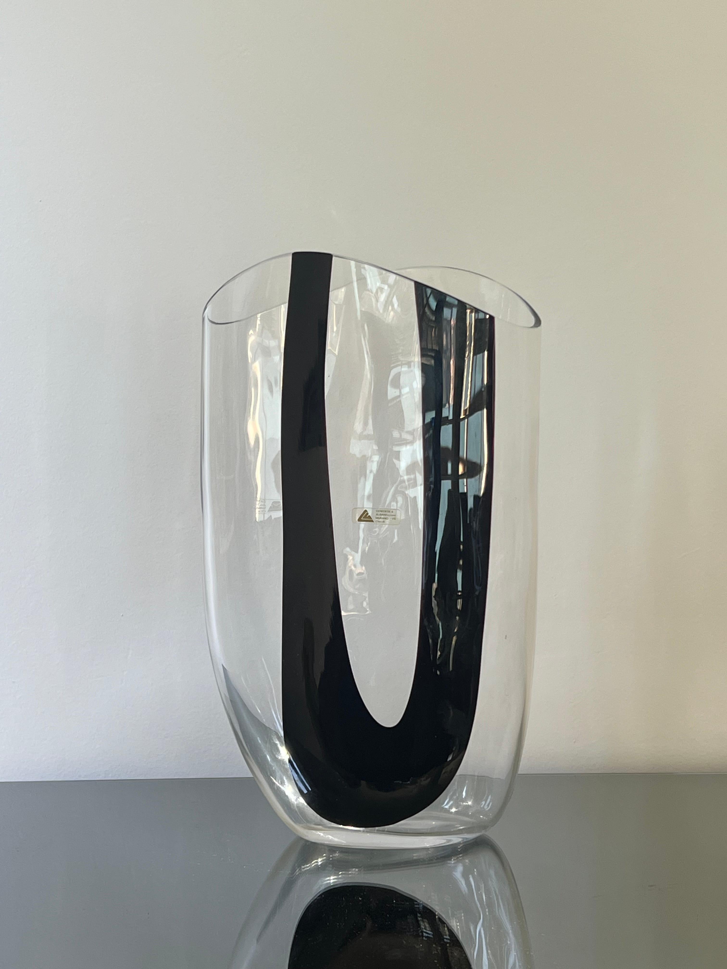 Mid-Century moderno Enorme vaso di Murano di Antonio da Ros con etichette originali, condizioni perfette. 1970's in vendita