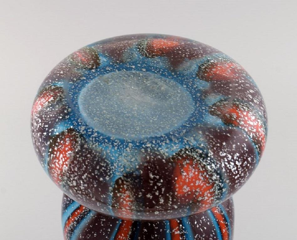Große Murano-Vase aus mundgeblasenem Kunstglas in Mouth Blown, italienisches Design, 1960er / 70er Jahre (Glaskunst) im Angebot