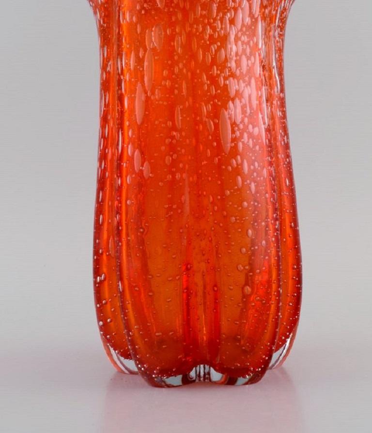 Mid-20th Century Large Murano Vase in Mouth Blown Art Glass, Italian Design