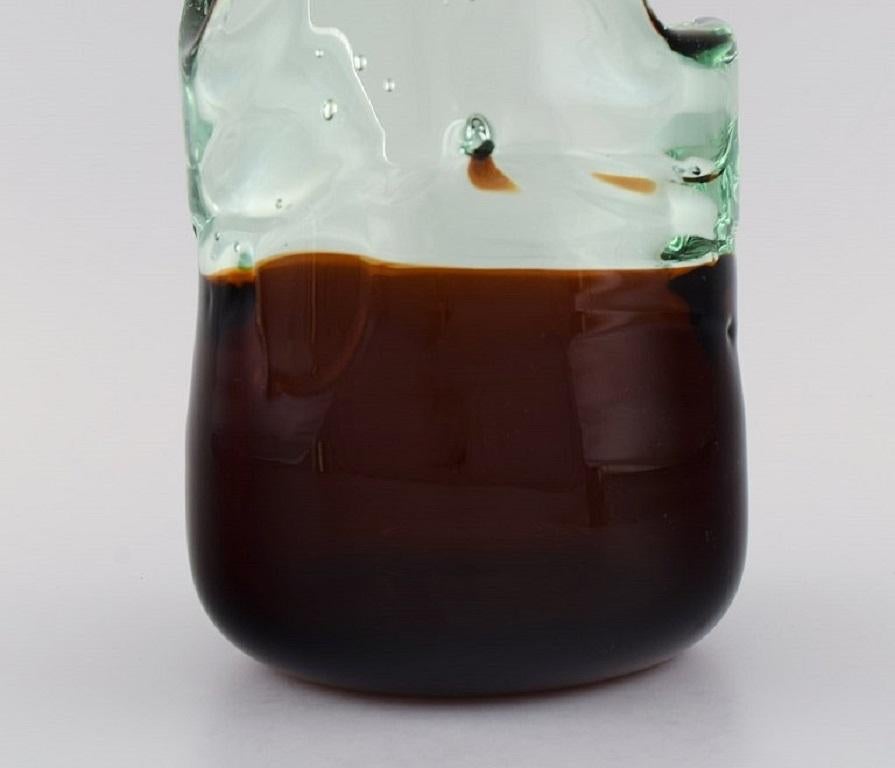 Mid-20th Century Large Murano Vase in Mouth-Blown Art Glass with Wavy Edge, 1960s