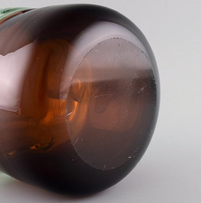 Large Murano Vase in Mouth-Blown Art Glass with Wavy Edge, 1960s 2