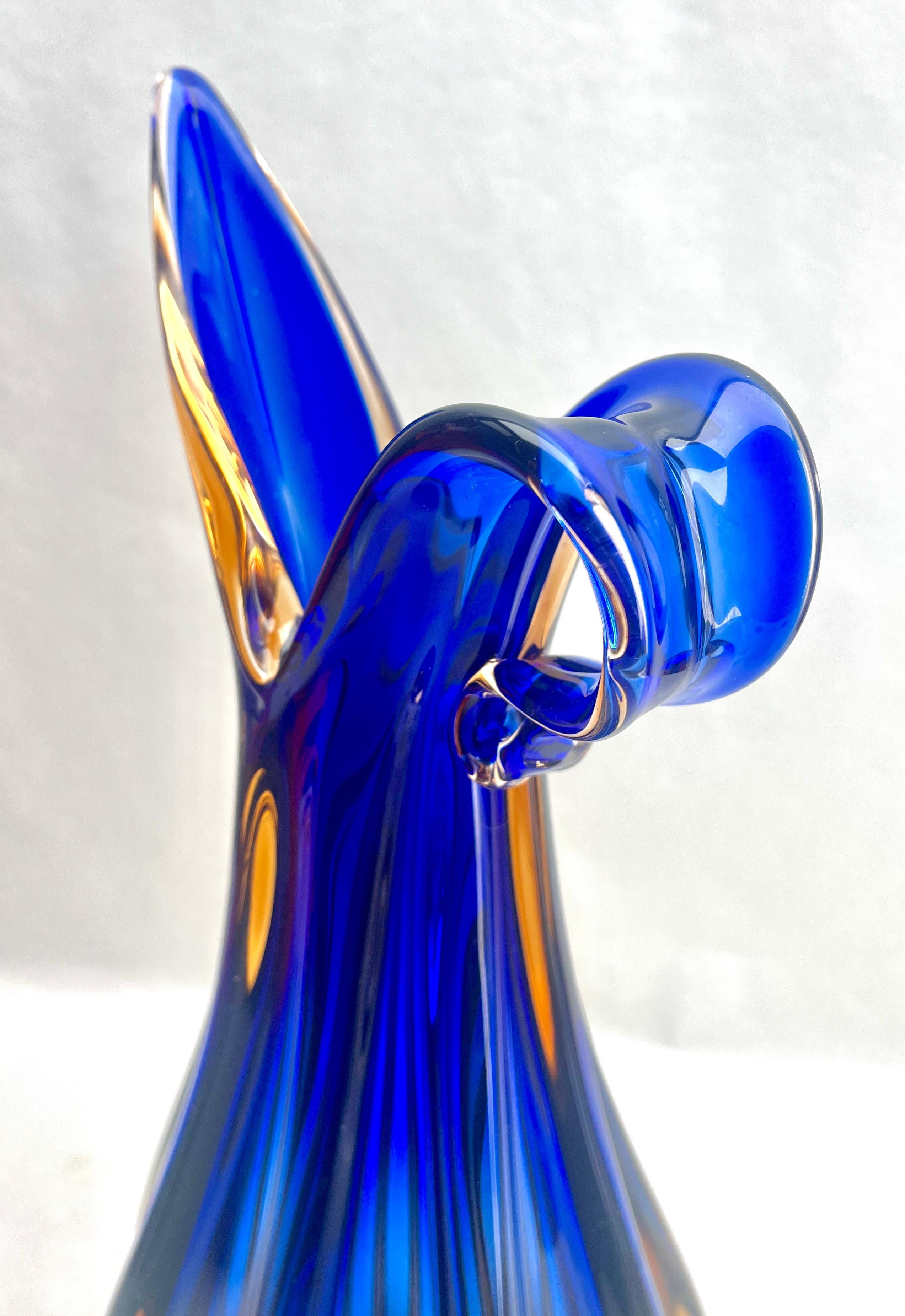 Großer Murano  Vase in mehrfarbigem Kobalt, Barovier & Toso zugeschrieben, 1960er Jahre im Angebot 2