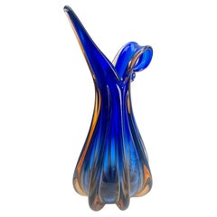 Murano grande  Jarrón en Cobalto Multicolor Atribuido a Barovier & Toso, Años 60