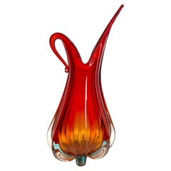 Murano grande  Jarrón en Rojo Multicolor Atribuido a Barovier & Toso, Años 60