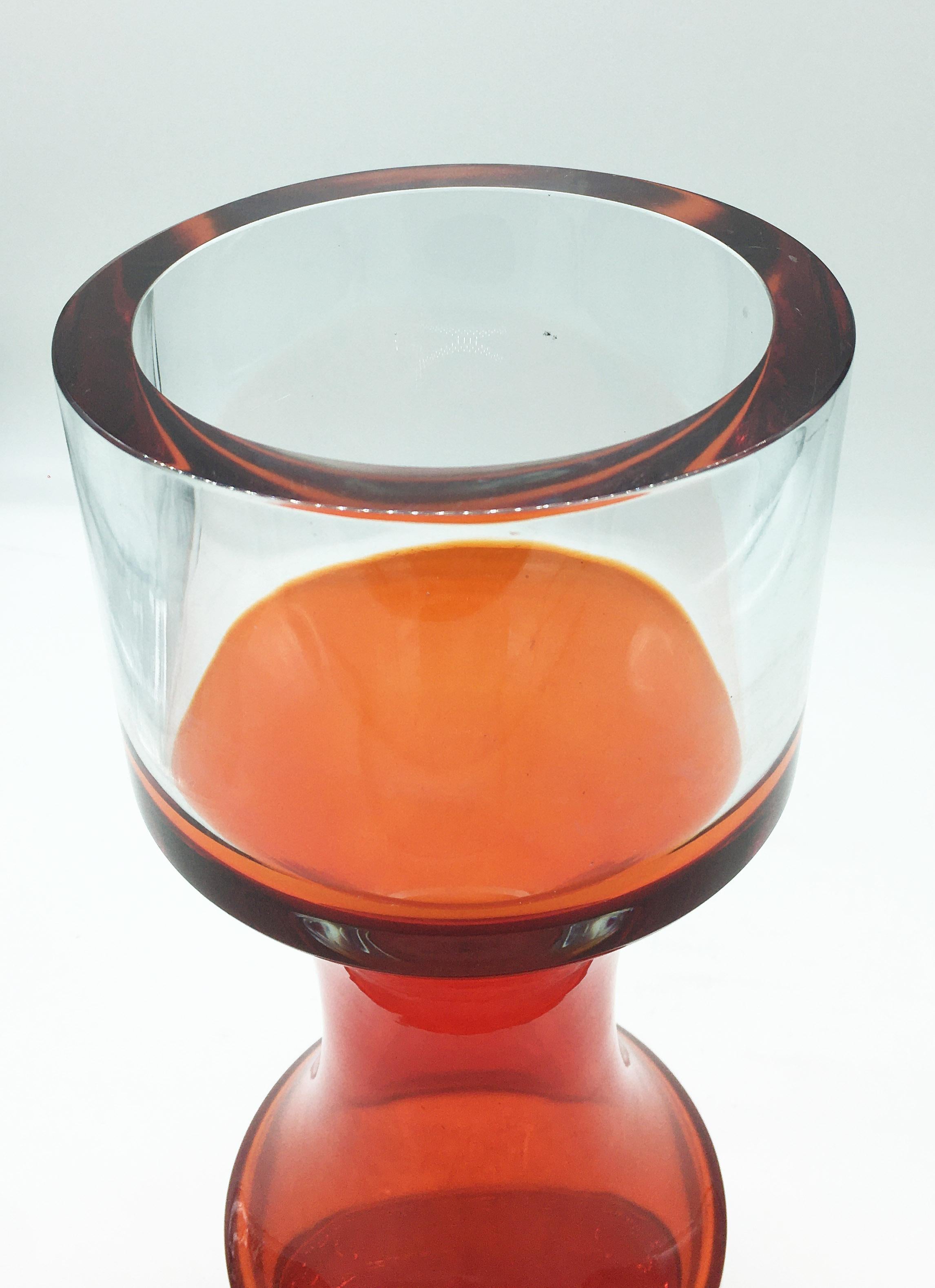 Beautiful and rare large orange Murano vase manufactured in Italy in 1970s.
Perfect vintage condition.