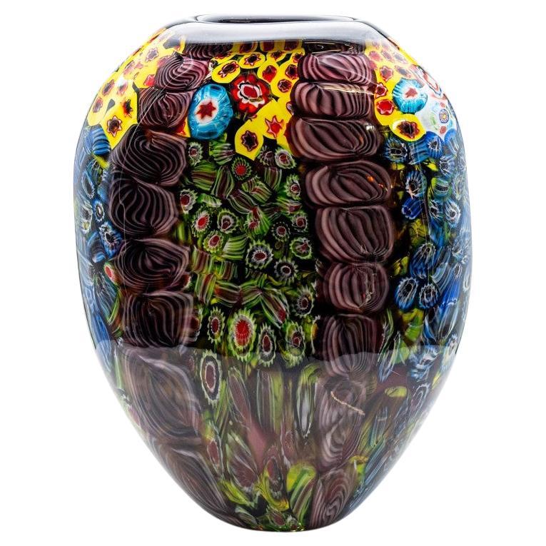 Grand vase Murano Multicolore Millefiori, Italie 1960
