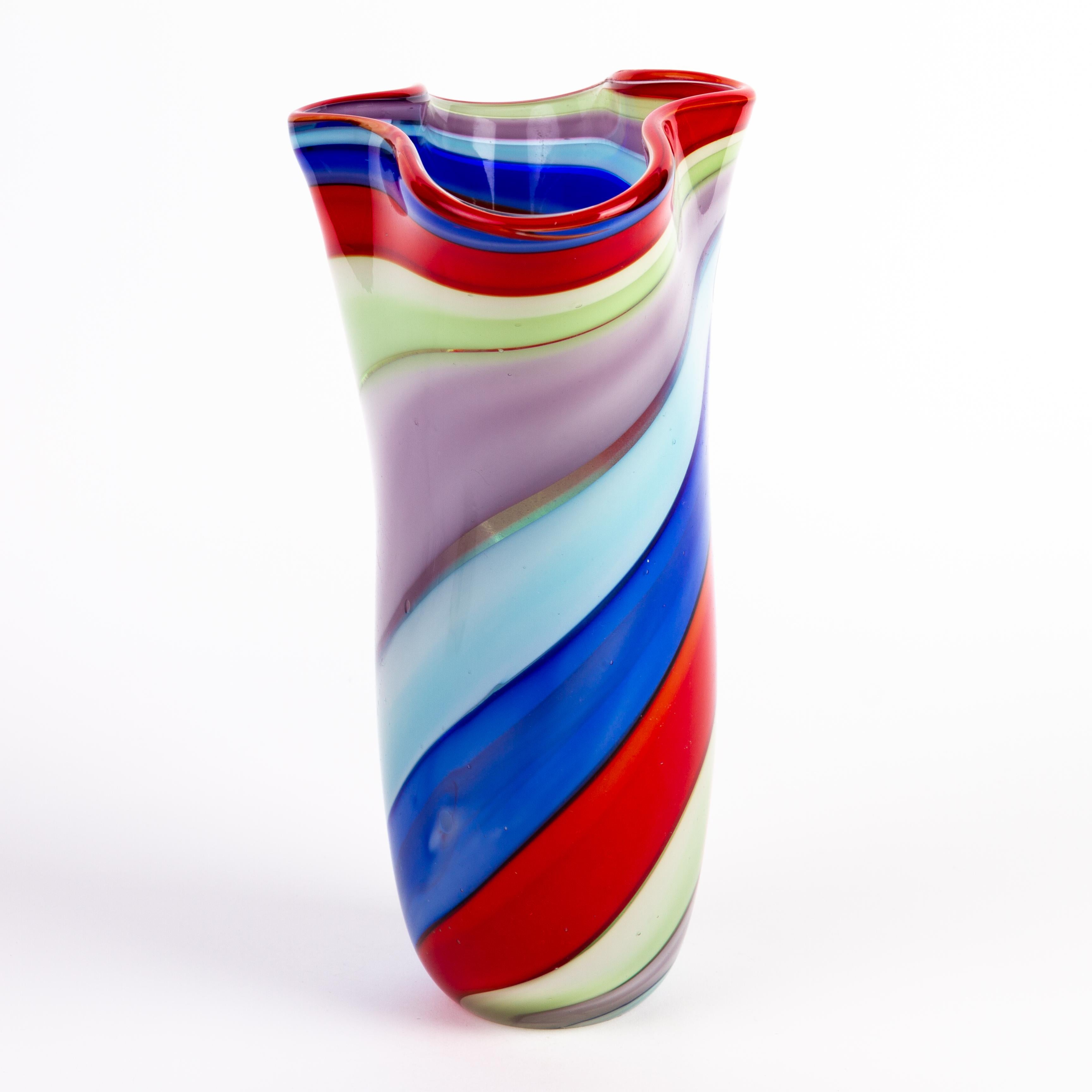 XX secolo Vaso grande di Murano in vetro veneziano di design italiano in vendita