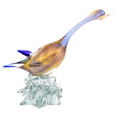 Large Murano Venetian Glass Sculpture Duck 